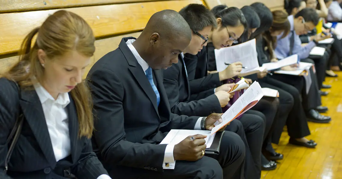 diverse people waiting for job interview