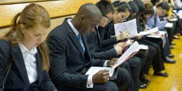 diverse people waiting for job interview