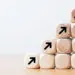 Wooden blocks as stairs pointing up