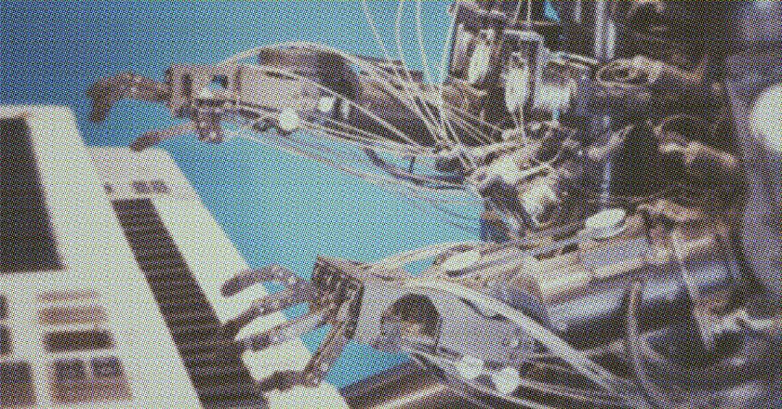 robot playing keyboard