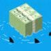 sharks swimming around money