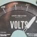 Voltmeter pointing to high voltage