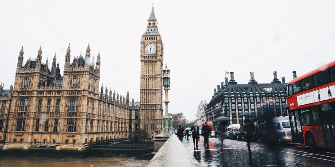parliament in the rain