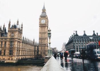 parliament in the rain