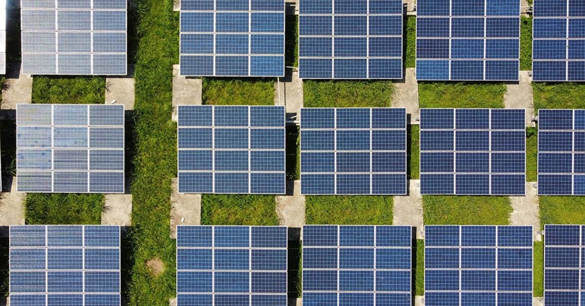 a field of solar panels
