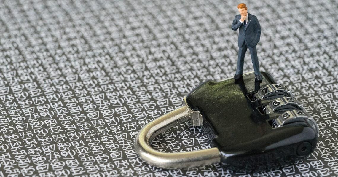 little man on padlock