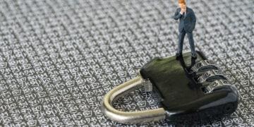 little man on padlock