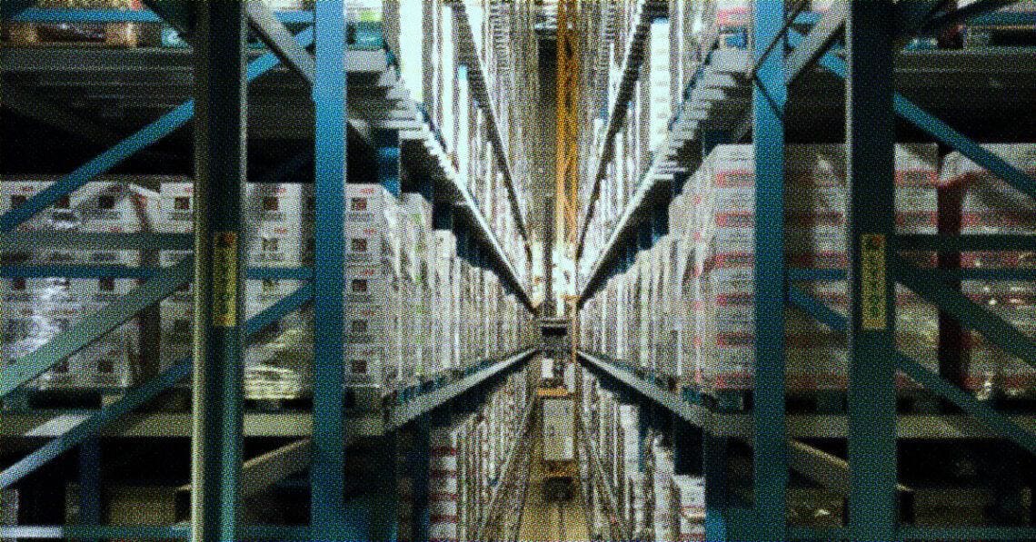 products lining supply shelves