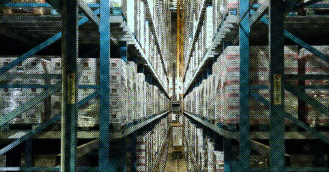 products lining supply shelves