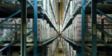 products lining supply shelves