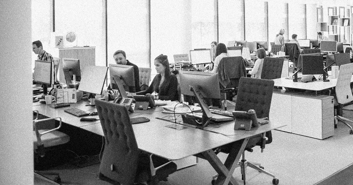 a busy office