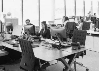 a busy office