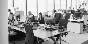 a busy office