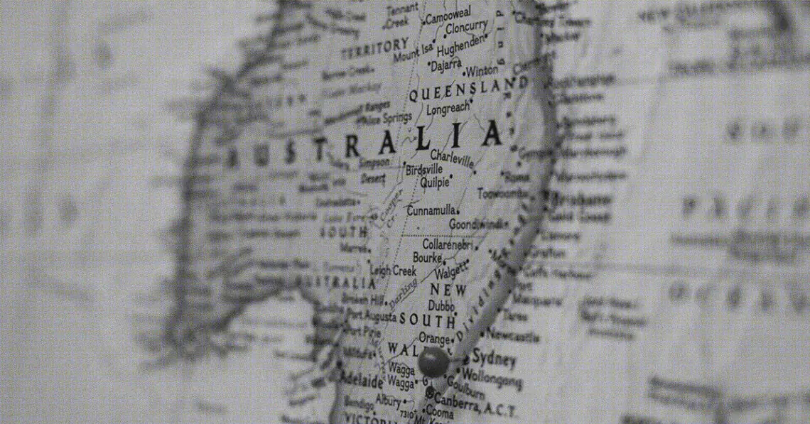 australia on a map