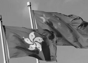chinese and hong kong flags