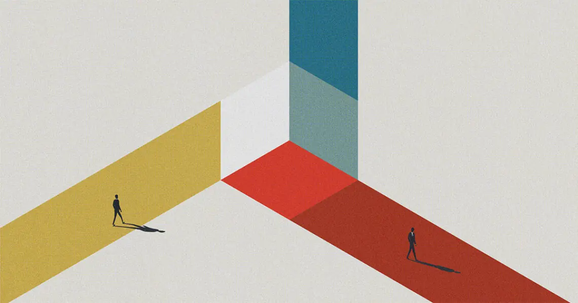 conceptual illustration of business merger