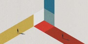 conceptual illustration of business merger