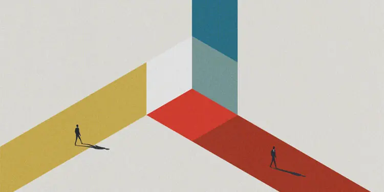 conceptual illustration of business merger