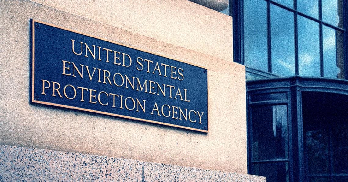 the sign of the epa building
