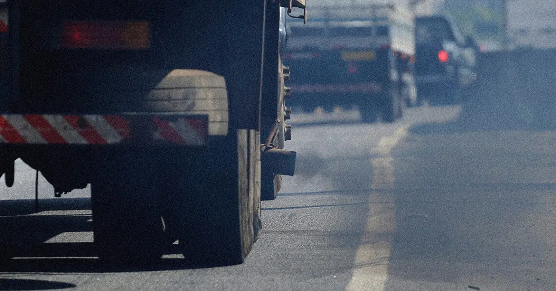 trucks generating pollution