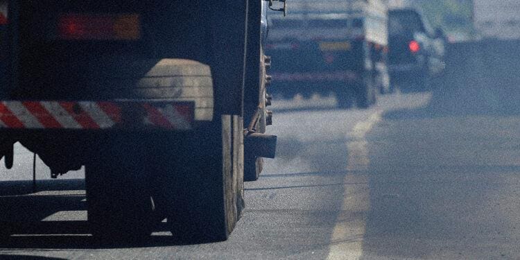 trucks generating pollution