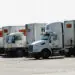 yellow company trucks lined up
