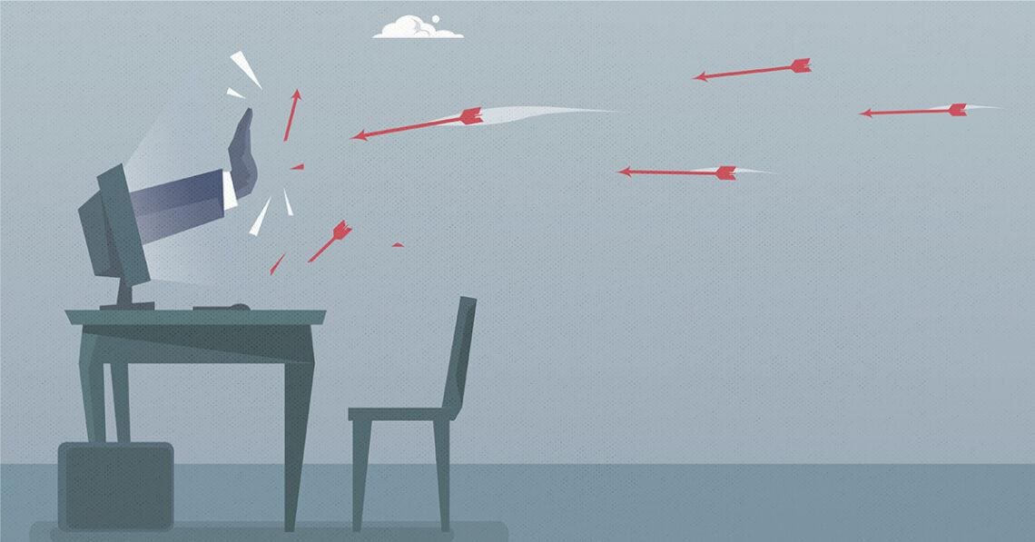 hand shielding company from threats