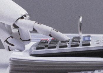 robot hand using calculator