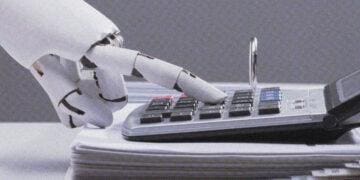 robot hand using calculator