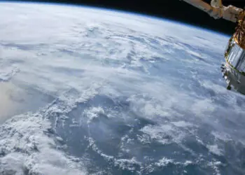 satellite in orbit over earth