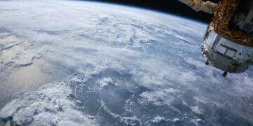 satellite in orbit over earth