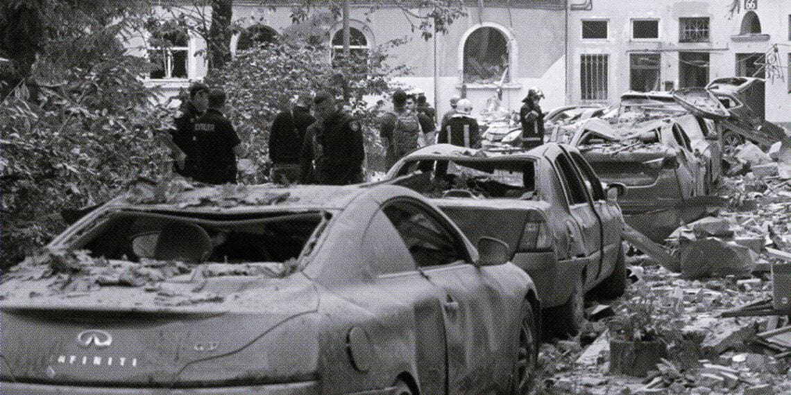 aftermath of missile strike in ukraine