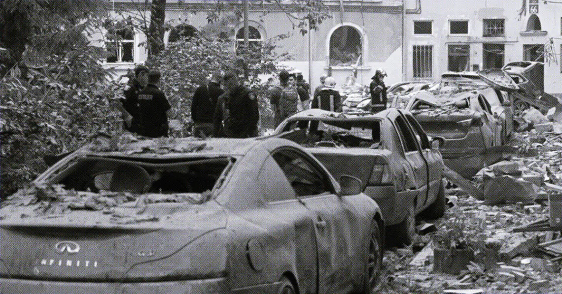 aftermath of missile strike in ukraine