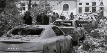 aftermath of missile strike in ukraine