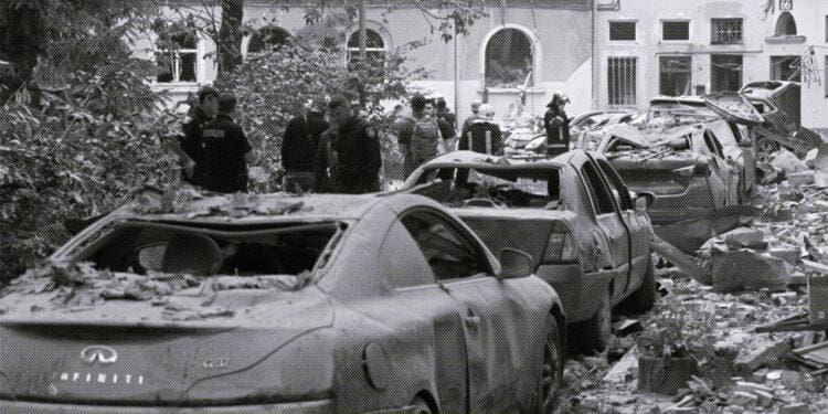 aftermath of missile strike in ukraine