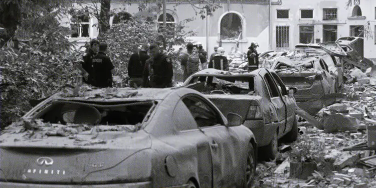 aftermath of missile strike in ukraine