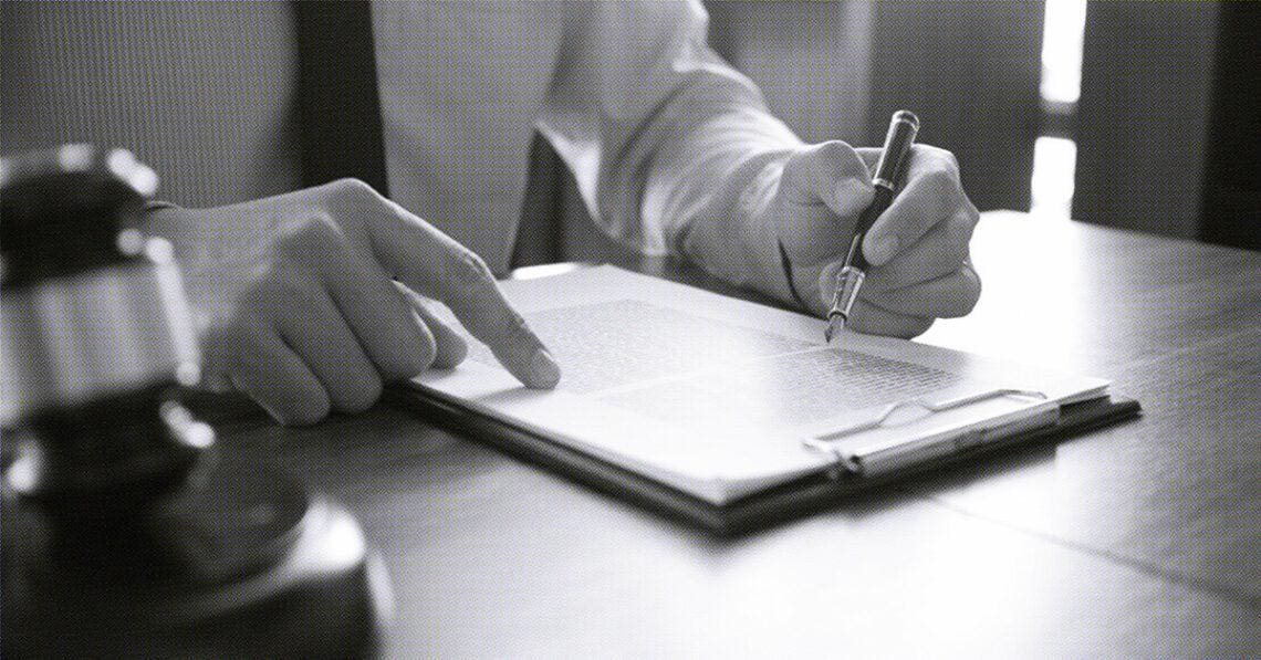 attorney reviewing contract