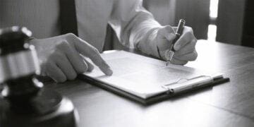 attorney reviewing contract