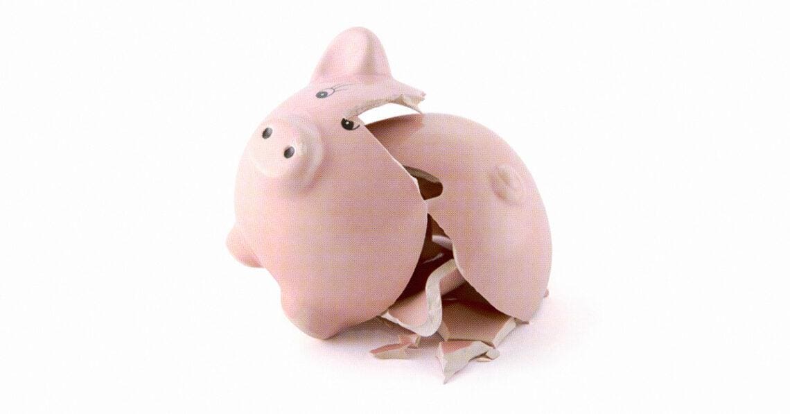 broken piggy bank