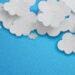clouds on blue background