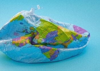 deflated plastic globe