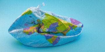 deflated plastic globe