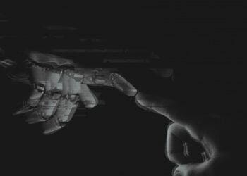 human and robot finger touching