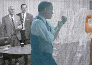 lane and pete from mad men fighting