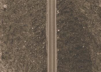 overhead view of stretch of road