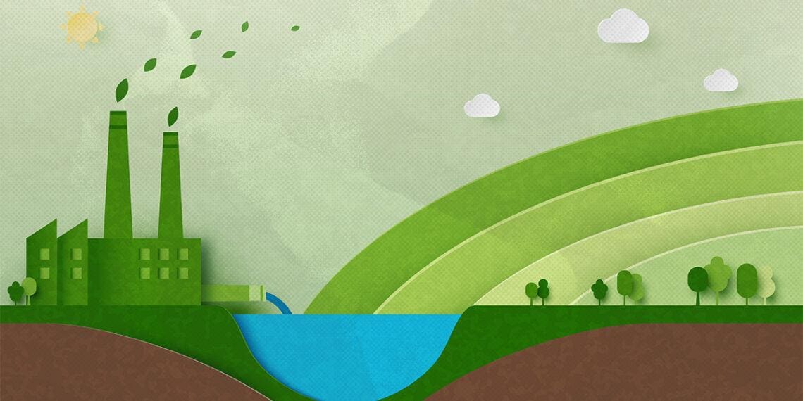 paper art of sustainable factory