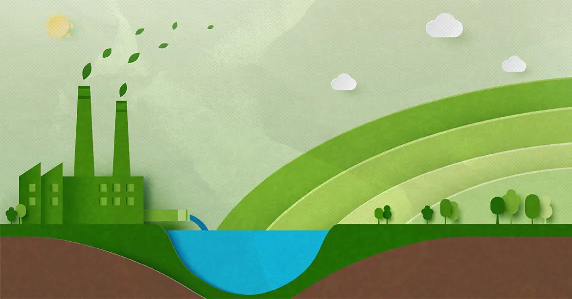 paper art of sustainable factory