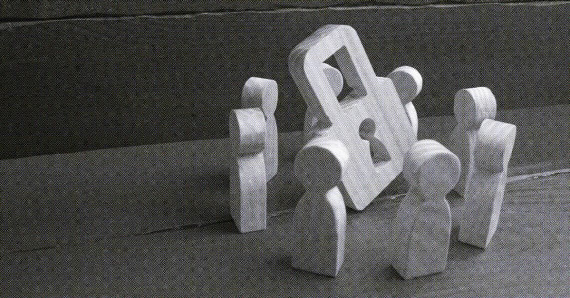 data privacy concept wooden block people with padlock