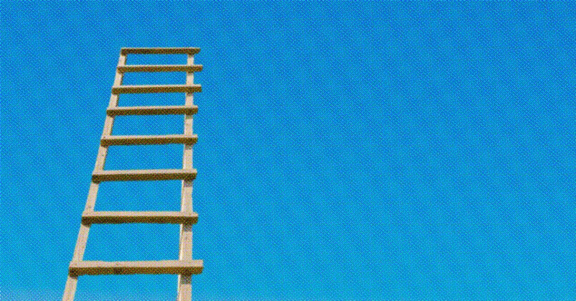 ladder on a blue sky