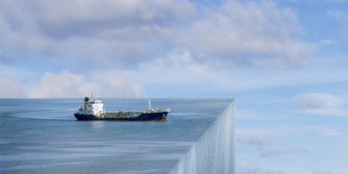 ship going off cliff absurd depiction of risk